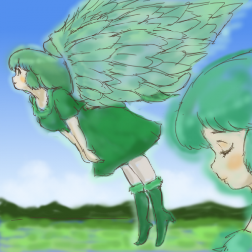 緑の羽根の天使