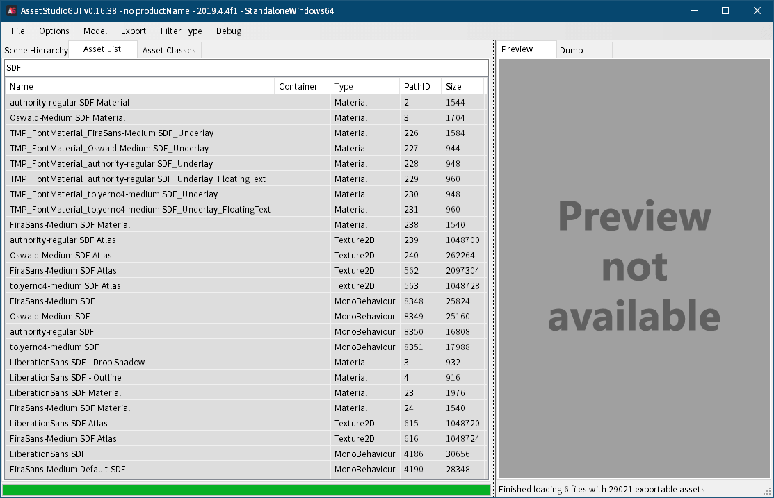 PC ゲーム Wasteland 3: Colorado Collection で日本語を表示する方法、PC ゲーム Wasteland 3: Colorado Collection フォント解析・言語データ情報、Il2CppDumper でアセットファイルの解析・エクスポート・インポートに必要な dll ファイルを生成（UABEA fifth release 以降は不要）、Il2CppDumper をダウンロードして展開・解凍、Il2CppDumper.exe を実行、Il2Cpp binary file 指定 - ゲームインストール先フォルダ GameAssembly.dll ファイルを指定、global-metadata.dat ファイル指定 - WL3_Data\il2cpp_data\Metadata フォルダにある global-metadata.dat ファイルを指定、コマンドプロンプト画面が開き dll ファイル生成処理開始、生成された dll ファイルが格納された DummyDll フォルダ、DummyDll フォルダから Managed フォルダにリネーム（名前変更）、ゲームインストール先 WL3_Data フォルダにIl2CppDumper で dll ファイルを生成・格納した Managed フォルダを配置、AssetStudio で解析動作確認、TextMesh Pro の MonoBehaviour ファイルを選択