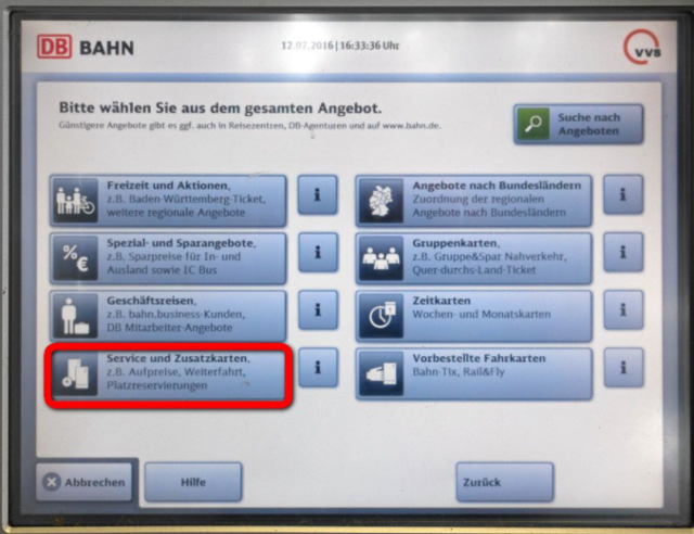 バーデン・ビュルテンベルク　電車　切符　自動販売機