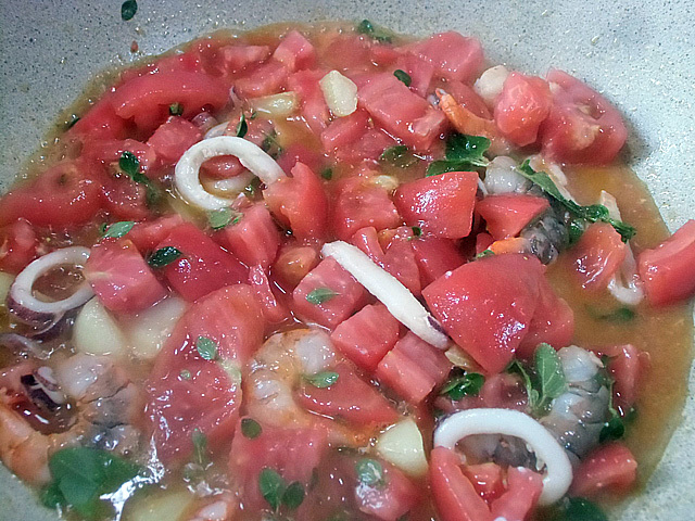トマトの香草ソース