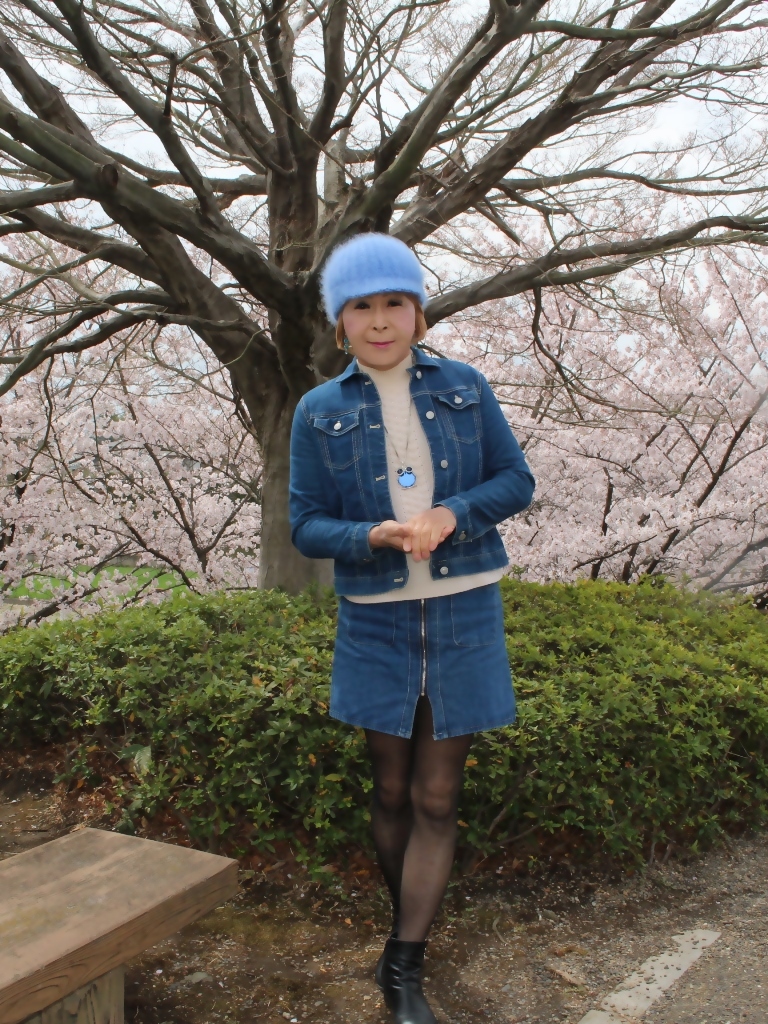 デニムファッション背景桜A(2)