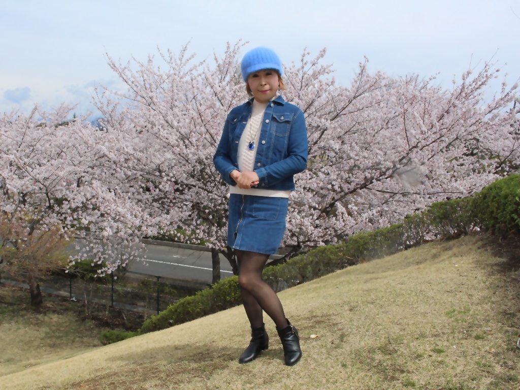 デニムファッション背景桜C(4)