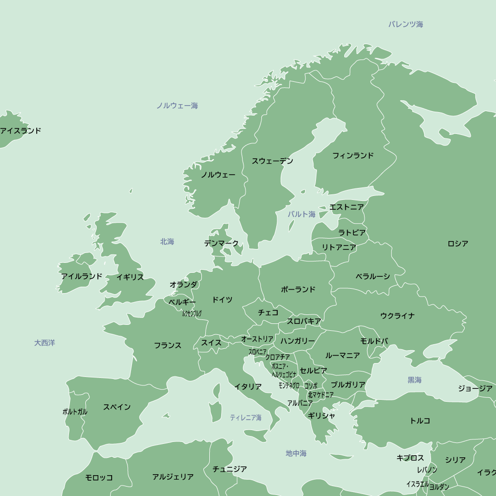 シンプルで見やすいヨーロッパの地図素材