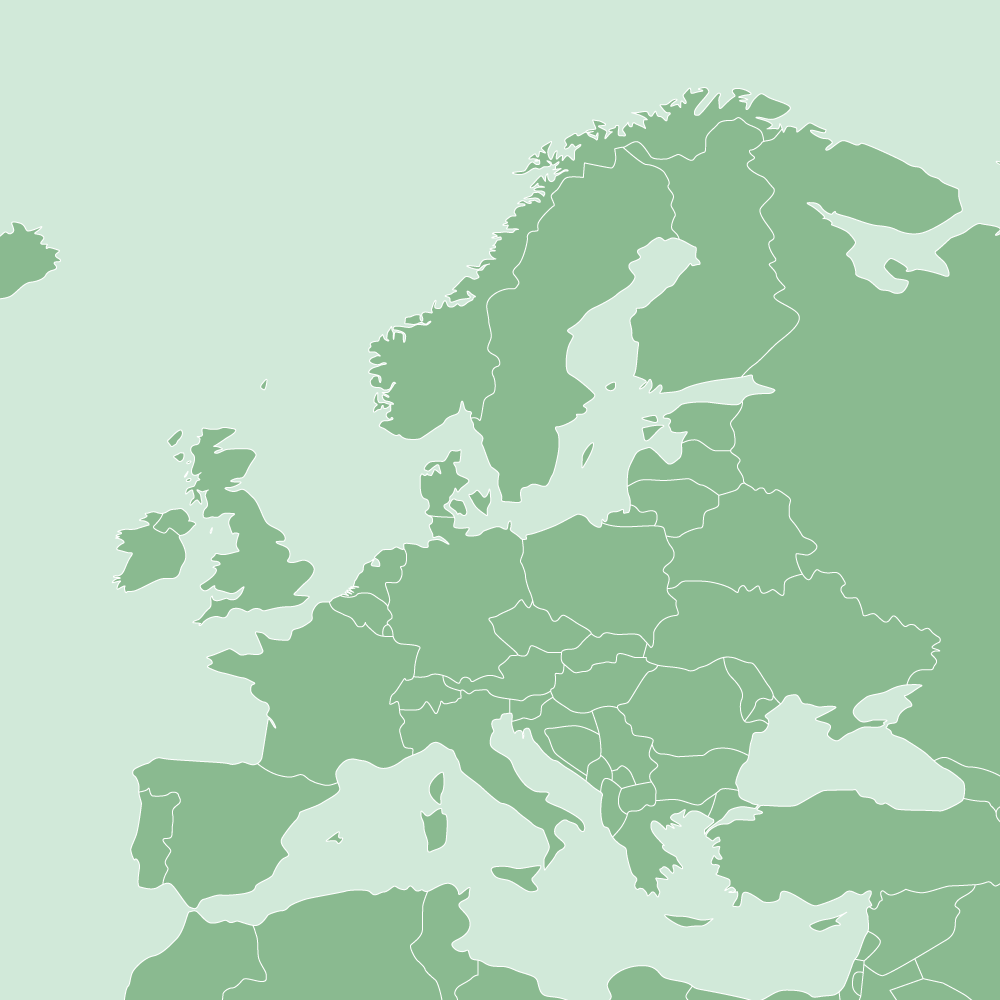 シンプルで見やすいヨーロッパの白地図素材