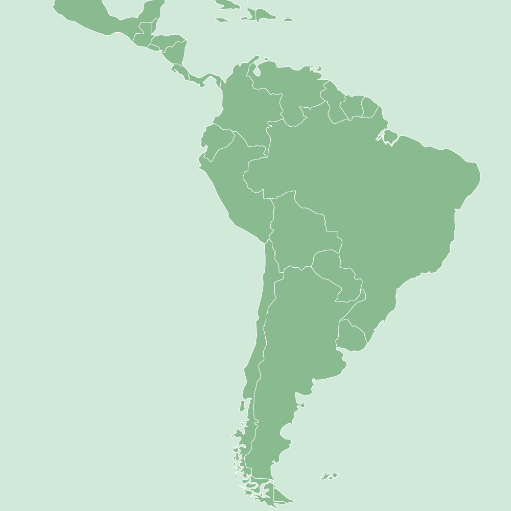 シンプルで見やすいブラジル周辺の地図素材