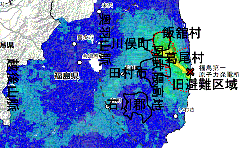 福島県内でも汚染がひどい阿武隈高地
