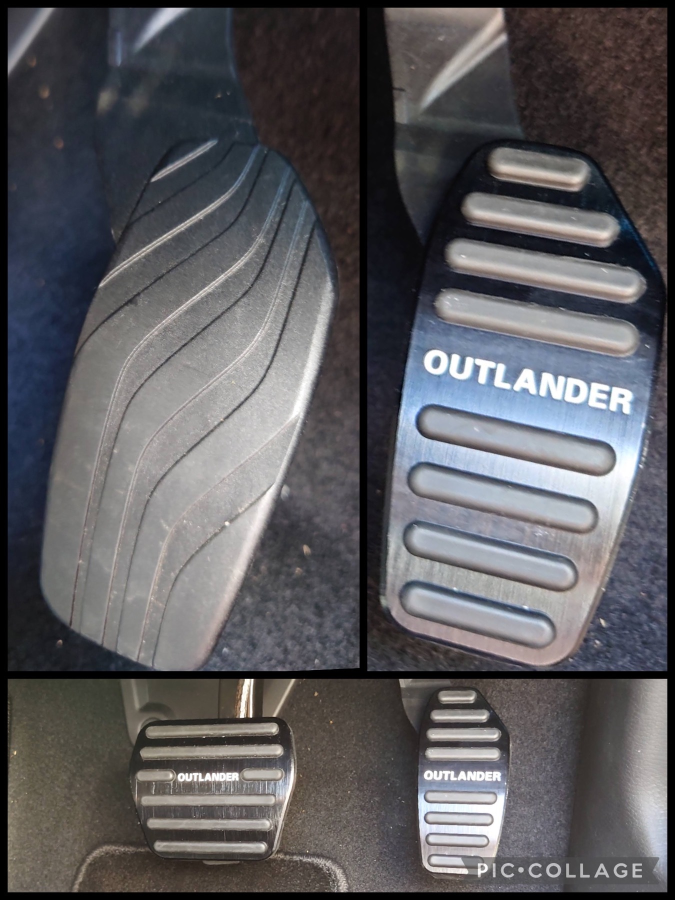 Facelink三菱専用アルミペダル 傷つきにくい 汚れにくい おしゃれ 滑り止めゴム 2個セット 新型アウトランダーHPEV（OUTLANDER_PHEV）GN0W GNシリーズ（2021年12月〜）専用デザインの高品質なアルミペダルです (黑)