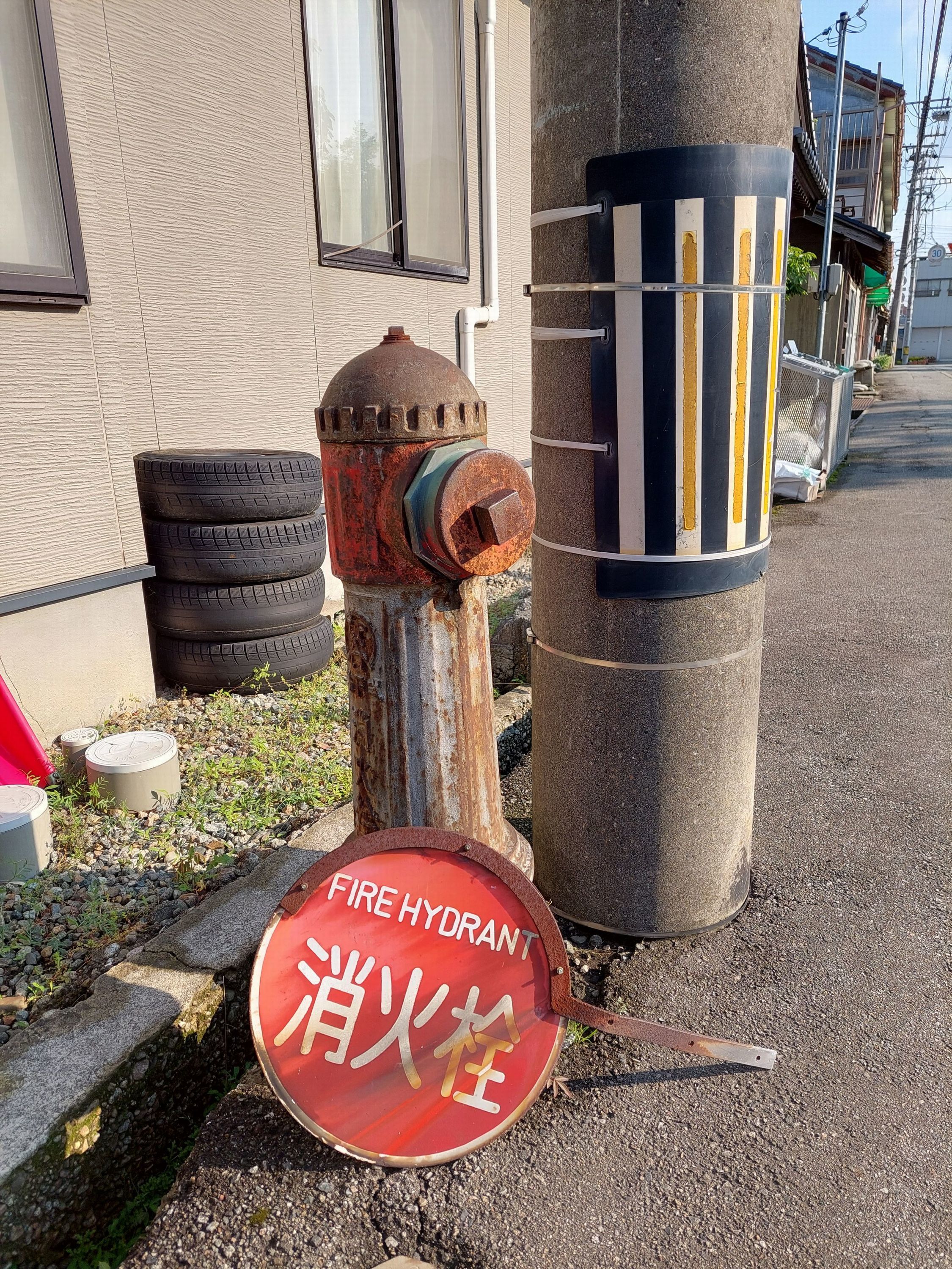 富山地方鉄道　上市駅　古い消火栓