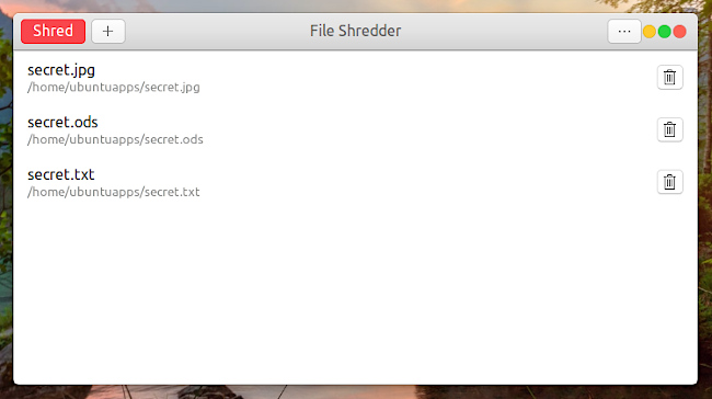 File Shredder 削除ファイルリスト